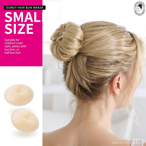 Teenitor Donut Bun Maker Set - Hair Bun Ring with 5 Bands, 20 Bobby Pins & 7 Chignons in Beige