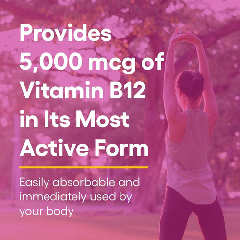 Natural Factors, Vitamin B12 Methylcobalamin 5000 mcg, Chewable Support for Energy and Immune Health, Vegetarian, 60 tablets (60 servings)