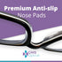 GMS Optical Anti-Slip Adhesive Contoured Silicone Eyeglass Nose Pads - 1.3mm Extra-Thin, 18mm Large-Length (Clear) (10