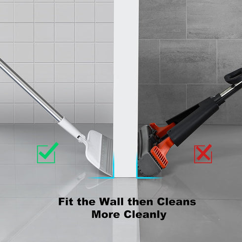 Rubber Broom Squeegee for Floor, 51.77'' Long Handle Multifunction Scraping Silicone Broom, Pet Hair Remover