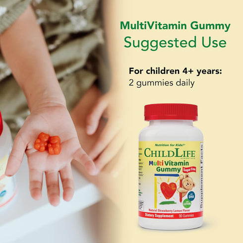 CHILDLIFE ESSENTIALS Kids Multivitamin Gummies, Natural Strawberry Lemon, 90 Gummies, Vitamins with DHA & Lutein