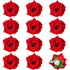 Yilloog 12 Pack Rose Hair Clip, 2.8'' Floral Brooch Hairpins for Women, Wedding Party Supplies (Red)