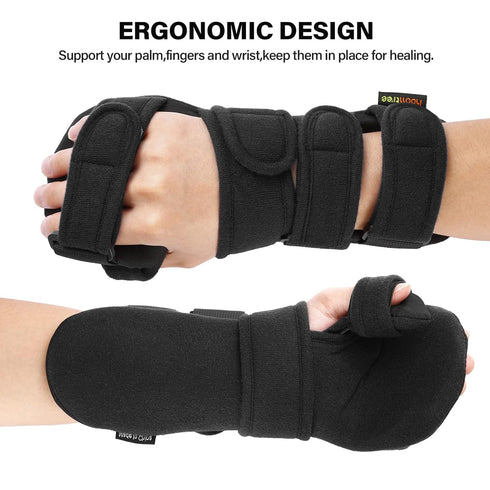 HOOMTREE Immobilizer Stroke Resting Hand Splint Right&Left Resting Hand Splint with Finger Separator Functional Night