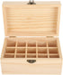 FILFEEL Essential Oil Wooden Box, 15 Slot Storage Case, Pine Wood Organizer Holder for Essential Oils, 18.2 x 11.5 x 9
