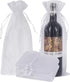 HRX Package 30pcs White Organza Wine Bags - Sheer Mesh Gift Pouches with Drawstring for Christmas