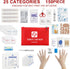 Small First Aid Kit, 150 Piece with Foil Blanket, Scissors First Aid Bag for Emergency, Home, Camping, Travel, Sports, Office, Outdoor, Car, School