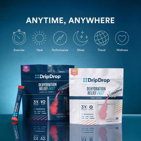 DripDrop Hydration - Tropical Variety Pack, 16 Non-GMO Electrolyte Drink Mix Packets, Mango, Açaí, Passion Fruit &