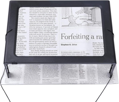 Hands-Free Magnifying Glass, Large 3X Rectangular LED Lighted Magnifier, Portable for Elder