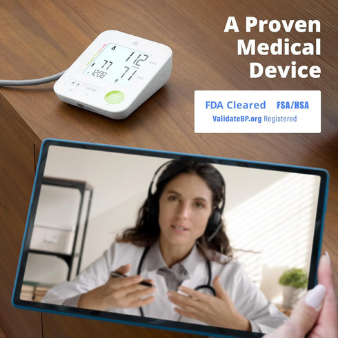 Bluetooth Blood Pressure Monitor by Greater Goods, Upper Arm BP Machine with Wide Range Cuff