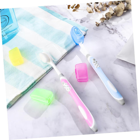 FOMIYES 10pcs Toothbrush Holder, Portable Toothbrush Cap and Cover Case for Travel