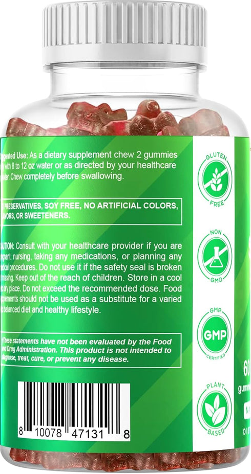 Vitamatic Irish Sea Moss Gummies - 3000 mg, 60 Vegan Gummies for Thyroid, Energy, Immune Support - Pack of 3