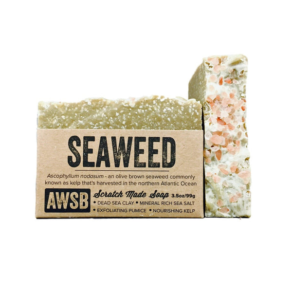 Seaweed Bar Soap with Sea Salt, Sea Kelp, & Sea Clay, Vegan, All Natural, Handmade