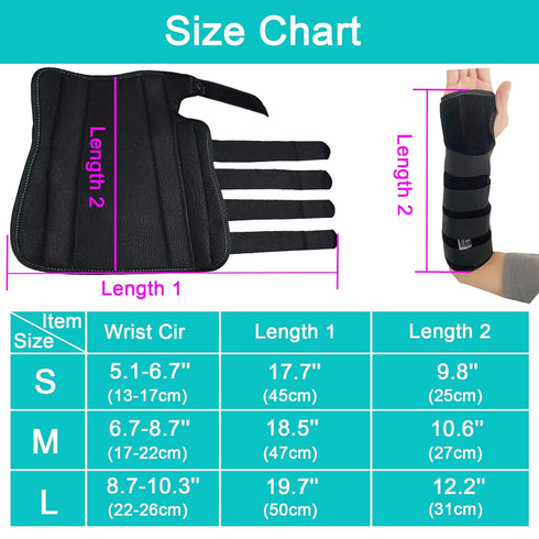 TANDCF Unisex Forearm and Wrist Support Splint Brace Double Fixation for Carpal Tunnel, Adjustable Night Time