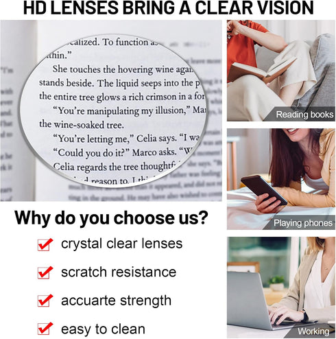 AEZUNI 6.0 Designer Reading Glasses for Women, Strong Reader 600 for Lady (1.0 to 6.0)