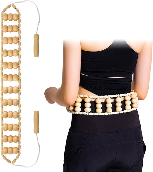 HTHLNG Wood Therapy Massage Tools, Wood Back Roller Wooden Massage Roller Rope Maderoterapia