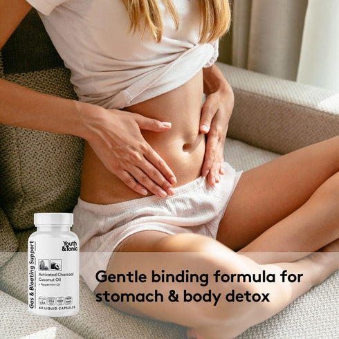 Youth & Tonic 3X Belly Bloating Pills, 150 Capsules for Puffiness, Water Debloat, Stomach, Gut & Colon Cleanse Detox