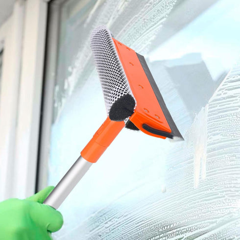 Window Squeegee for Home, Window Cleaner Tool with Extension Pole 20''-30'', for Shower, Car Windshield, Glass Cleaning