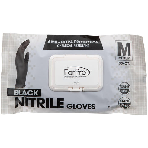 ForPro Professional Collection Disposable Nitrile Gloves, Chemical Resistant, Powder-Free, 30-Count