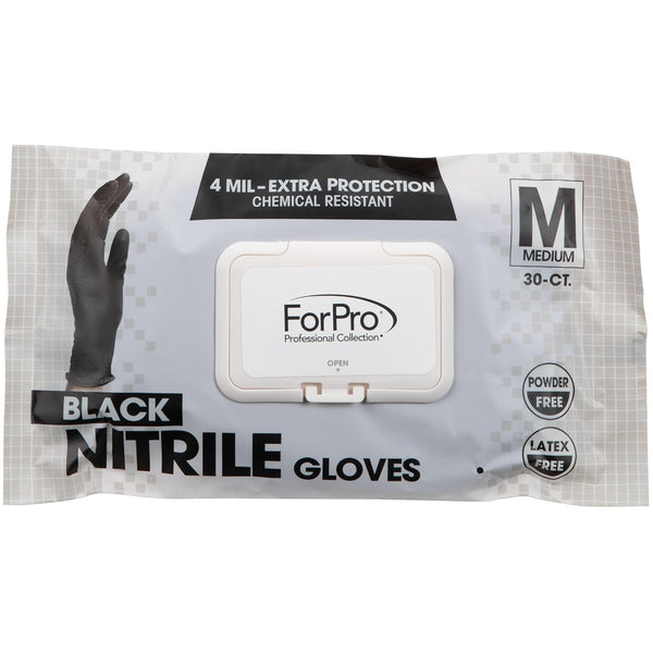 ForPro Professional Collection Disposable Nitrile Gloves, Chemical Resistant, Powder-Free, 30-Count