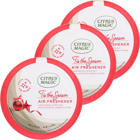 Citrus Magic Holiday Odor Absorbing Solid Air Freshener, Tis the Season, 7-Ounce, Pack of 3