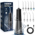Cordless Water Flosser, Portable 300ML Dental Flosser with 9 Jet Tips, 5 Modes, IPX7 Waterproof - Black