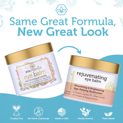 USDA Organic Eye Moisturizer Cream, Rejuvenating Age Defying Balm with Jojoba Oil and Argan Oil for Sensitive Skin