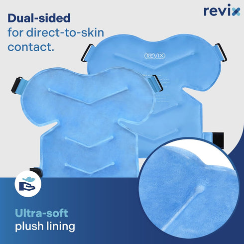 REVIX Shoulder Ice Pack Rotator Cuff Cold Therapy Wraps for Pain Relief, Reusable Compression Brace for Injuries
