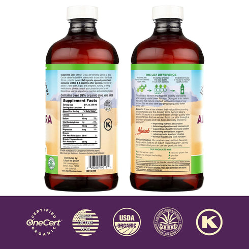 Lily of the Desert Aloe Vera Gel - Inner Fillet Filtered Aloe Vera Drink, Thicker Consistency, with Natural Vitamins, Digestive Enzymes for Gut Health, Stomach Relief, Wellness, Glowing Skin, 16 Fl Oz