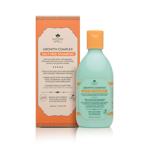 Nature Spell Hair Shampoo for Growth, Infused with Ayurvedic Herbs, Vegan & Sulphate-Free, 10.14 Fl Oz