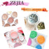 ZEJIA 10pcs Small Travel Containers - Pink Sample Containers with Screw Lids, 5 Sizes, 12pcs Labels, 2pcs Mini