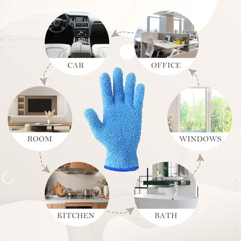 Evridwear Microfiber Plant Dusting Gloves - Reusable Leaf Cleaning Glove for Houseplants and Furniture