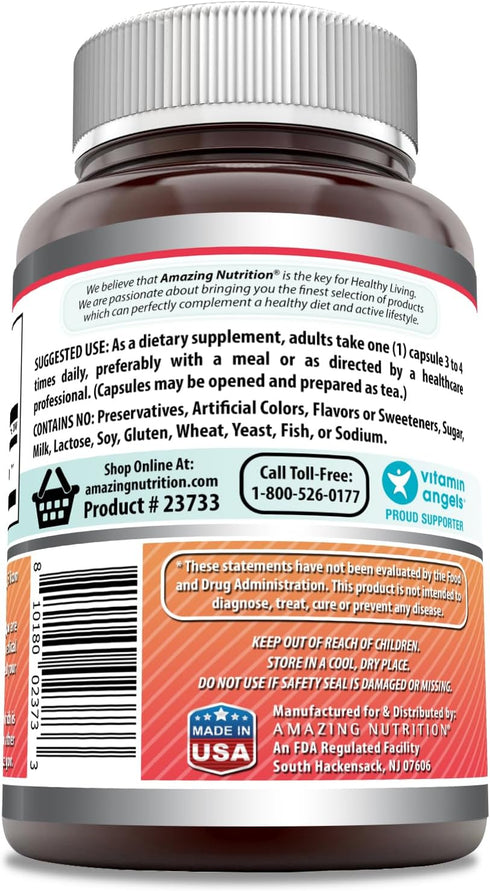 Amazing Formulas Hawthorn Berries Supplement, 565 Mg, 180 Capsules, Non-GMO, Gluten-Free, Made in USA