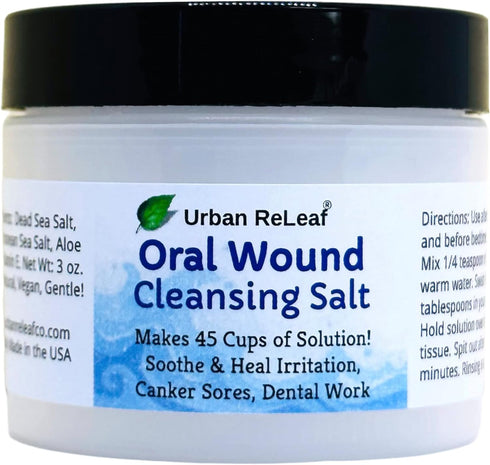 Urban ReLeaf Oral Wound Cleansing Salt, Makes 45 Cups of Healing Solution, 100% Natural