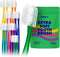 Extra Soft Toothbrush Refill for Adults, Sensitive Gums, 14 Pcs Manual Toothbrushes with Individual Head Covers, Green