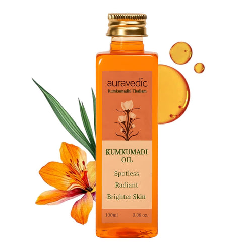 Kumkumadi Oil - Pure Saffron for Ultra Radiant Skin, Ayurvedic Oil for Dull, Dehydrated Skin, 3.38 Fl Oz