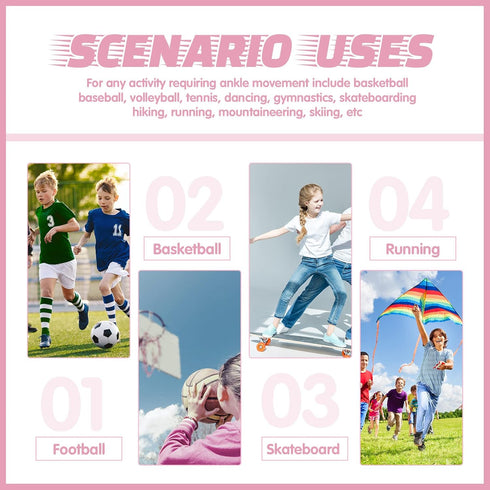 Tarpop 3 Pair Ankle Compression Sleeves for Kids, Foot Arch Support Sock for Girls Sports Running