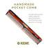 Kent 2T Fine Tooth and Wide Tooth Combs for Men - Small Beard and Mustache Comb, 6"