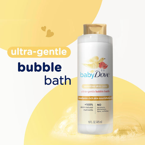 Baby Dove Bubble Bath for Melanin-Rich Skin, Sensitive Skin Care with Skin-Natural Nutrients 16 oz