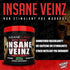 Insane Labz Insane Veinz Non Stimulant NO Enhancing Powder, Nitric Oxide Booster with Agmatine Sulfate, 35 Servings