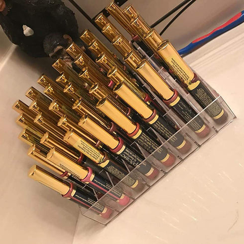 Hedume 2 Pack Lipstick Holder, 40 Slot Acrylic Makeup Organizer, Clear Cosmetic Display Case