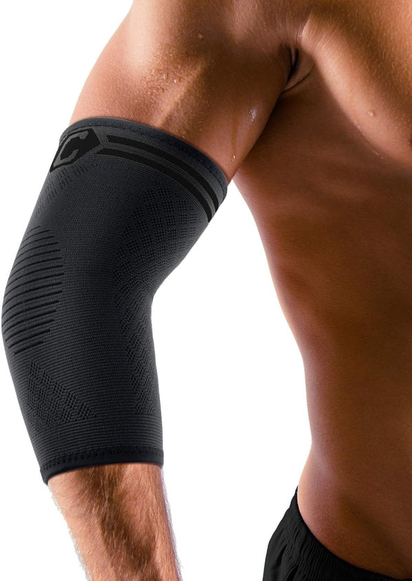 CAMBIVO 2 Pack Elbow Brace for Tendonitis, Tennis Elbow Compression Support Sleeve for Golfers Elbow Pain Relief