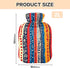 tplaotee 2Lwater Tummy Red and Blue Stripe Pattern Doodle Art hot Waterbottle with Soft Cover, Bags for Warmer,Pain
