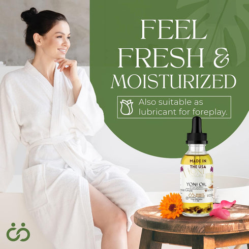 USA Made Yoni Oil, Restores pH Balance, Relieves Drynesss Mint Fresh Feminine Care Oil, Reduces Odor, All Natural