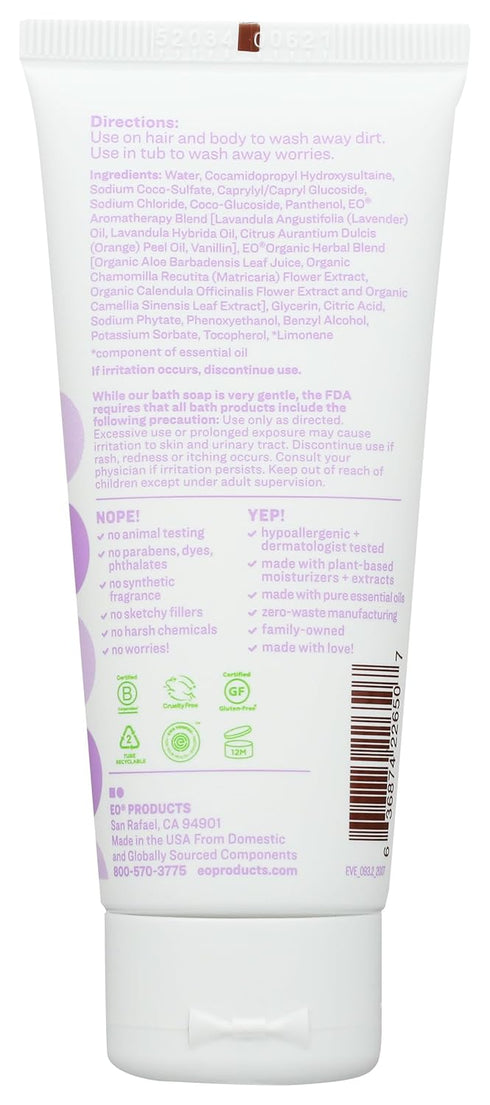 Everyone for Every Body 3-in-1 Soap Travel Size, Body Wash, Bubble Bath, and Shampoo, Vanilla and Lavender, 2 Fl Oz- (Container May Vary)