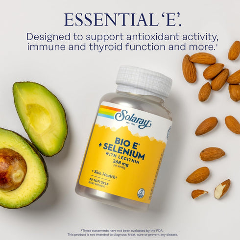 Bio Vitamin E 400 IU with Selenium 100 mcg, 60 Softgels - Thyroid and Immune Support