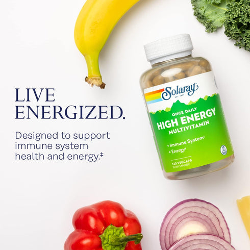 SOLARAY Once Daily High Energy Multivitamin for Women and Men - Energy Supplements, Immune Support w/Vitamin C, A, D,