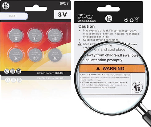 JOXIYECLTL CR2025 2025 3V Batteries(6 Pack) Battery CR Lithium