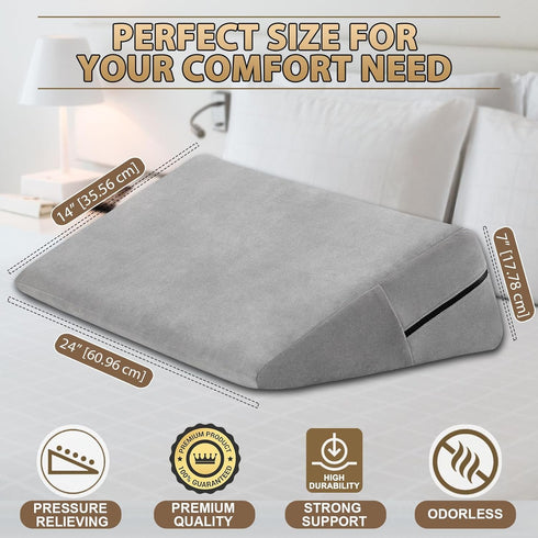 sokoro Bed Wedge Pillow for Sleep Apnea, GERD Acid Reflux Snoring Relief, Pregnancy Side Sleeper Pillow for Adults