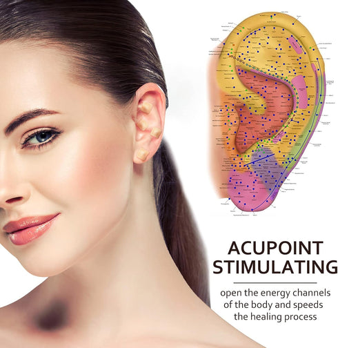ROSENICE 600 Counts Acupuncture Vaccaria Ear Seeds, Disposable Ear Press Seeds Acupressure Kit