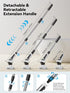 Electric Spin Scrubber,Cordless Cleaning Brush with Power Display Screen,IP68 Waterproof Shower Cleaning Brush with 8 Replaceable Brush Heads,Adjustable & Detachable Handle and 2 Adjustable Speeds by Tinerray